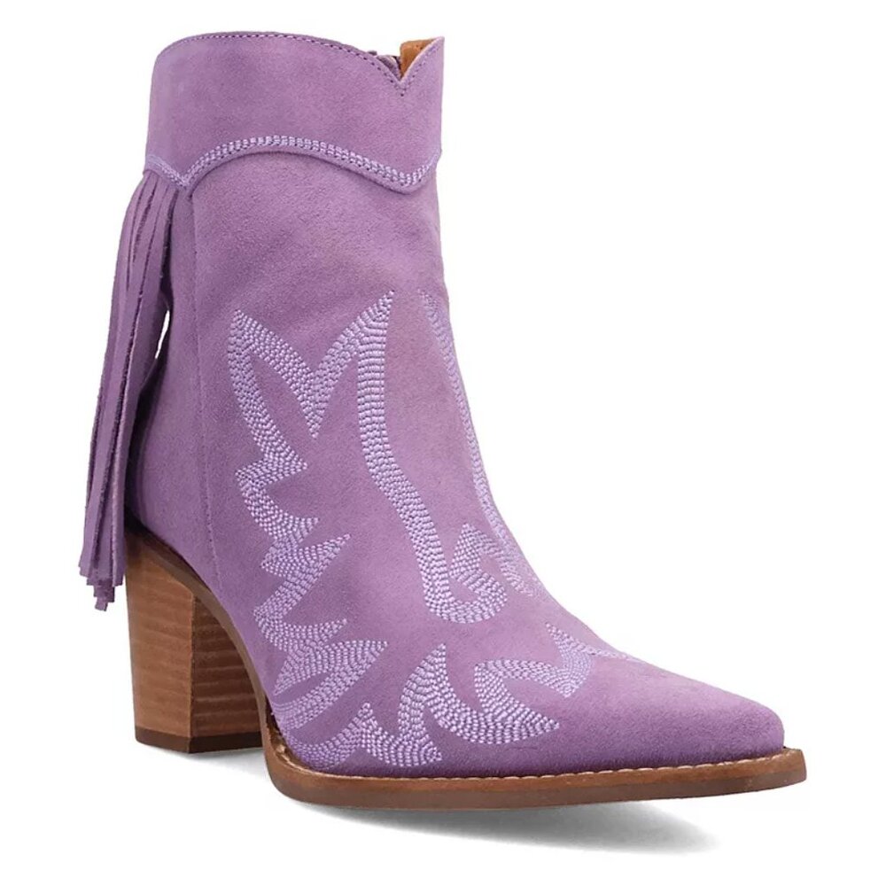 Dingo Wild Sage Women's Suede Ankle Boots, Size: 8, Purple